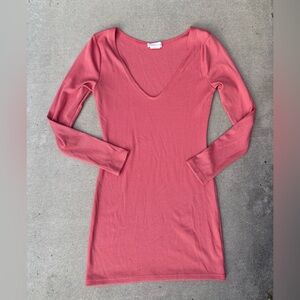 Lovers and Friends Karla Pink Ribbed Mini Dress Long-Sleeved Size Medium